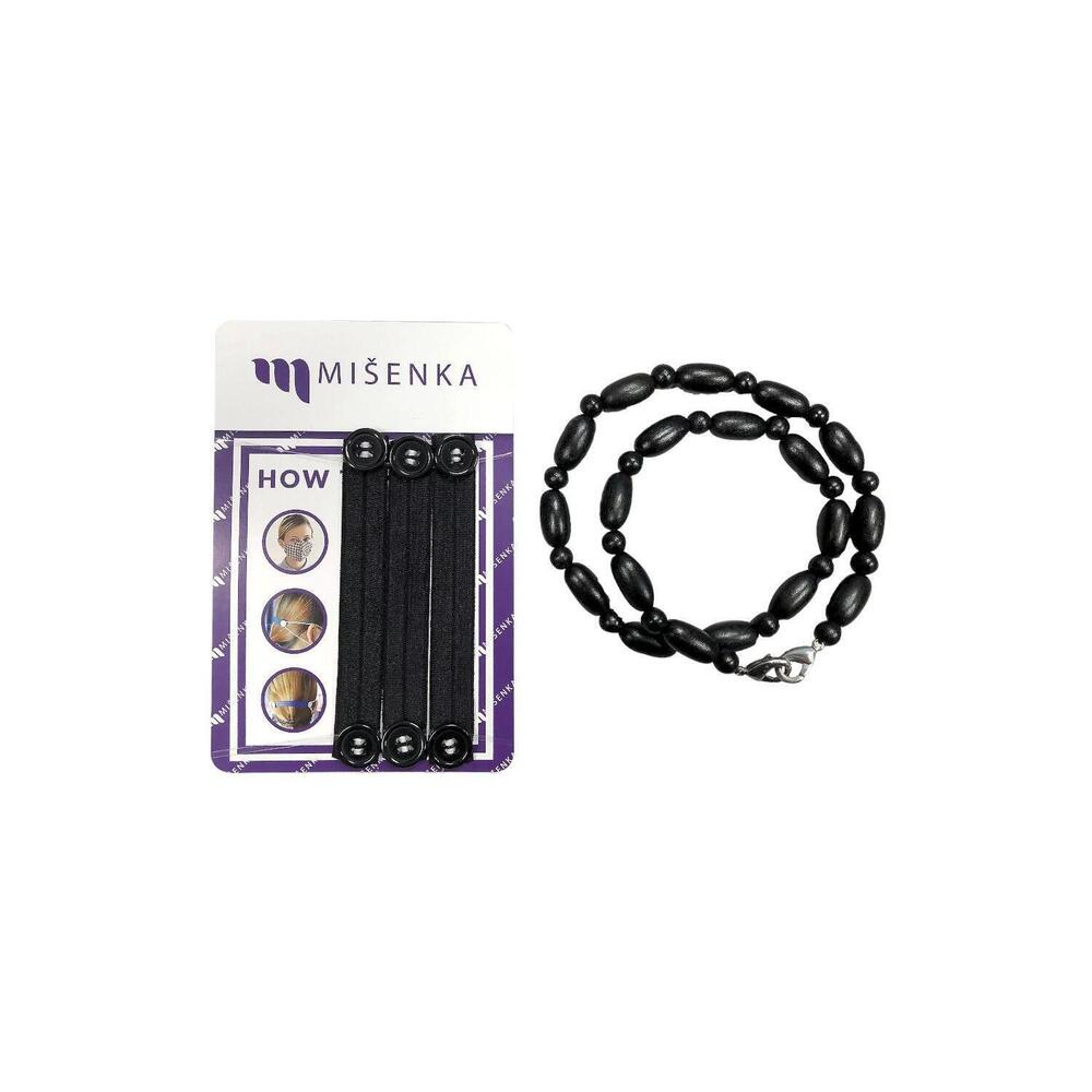 Misenka Face 2-pack Covering Holder & Ear Guards Set Black